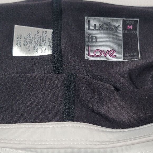 Lucky In Love Ruffle Skort Sz M Golf Tennis Beach Stretch Pleated Blk Wht Ombre - Picture 6 of 8